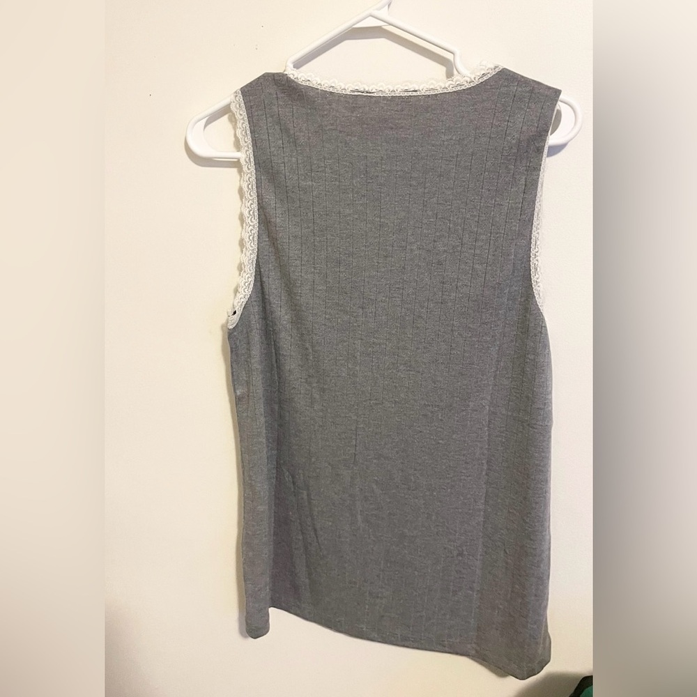 Sz XL La vie en rose camisole sleeveless scoop neck 3 button by the neck - Picture 5 of 7
